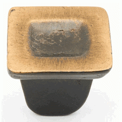 SCHAUB 1 1/4 Inch Vinci Square Cabinet Knob (Antique Bronze Finish)