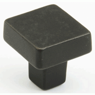 SCHAUB 1 1/4 Inch Vinci Square Cabinet Knob (Black Bronze Finish)