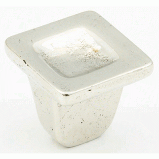 SCHAUB 1 1/4 Inch Vinci Square Cabinet Knob (Polished White Bronze Finish)