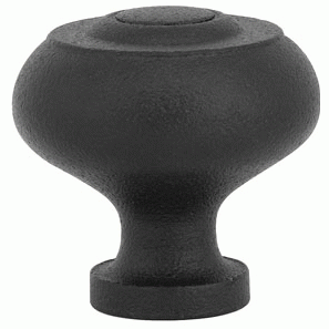 EMTEK Emtek 1 1/4 Inch Wrought Steel Brittany Knob (Flat Black Finish)