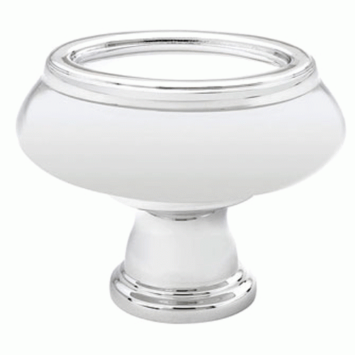 EMTEK Emtek 1 1/4 Inch Solid Brass Geometric Oval Cabinet Knob (Polished Chrome Finish)