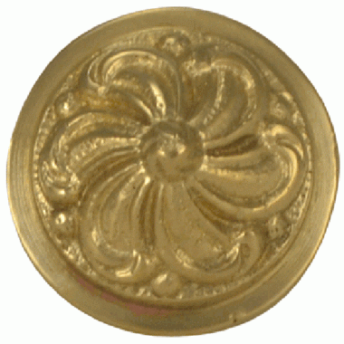 COPPER MOUNTAIN HARDWARE 1 1/3 Inch Solid Brass Baroque / Rococo Knob (Lacquered Brass Finish)