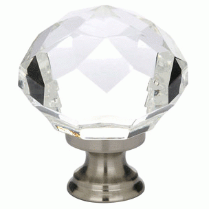 EMTEK 1 3/4 Inch Diamond Wardrobe Knob (Brushed Nickel Finish)