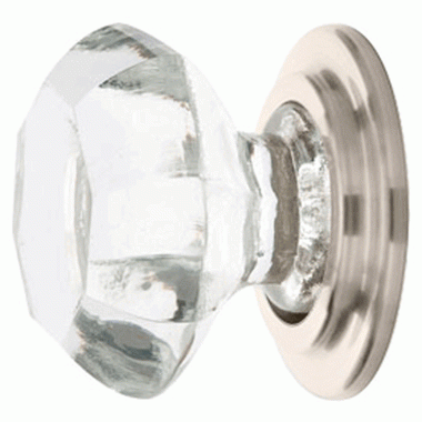 EMTEK 1 3/4 Inch Old Town Clear Wardrobe Knob (Polished Nickel Finish)