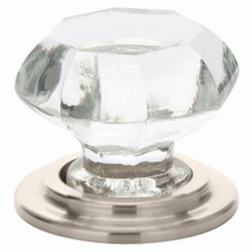 EMTEK 1 3/4 Inch Old Town Clear Wardrobe Knob (Polished Nickel Finish)