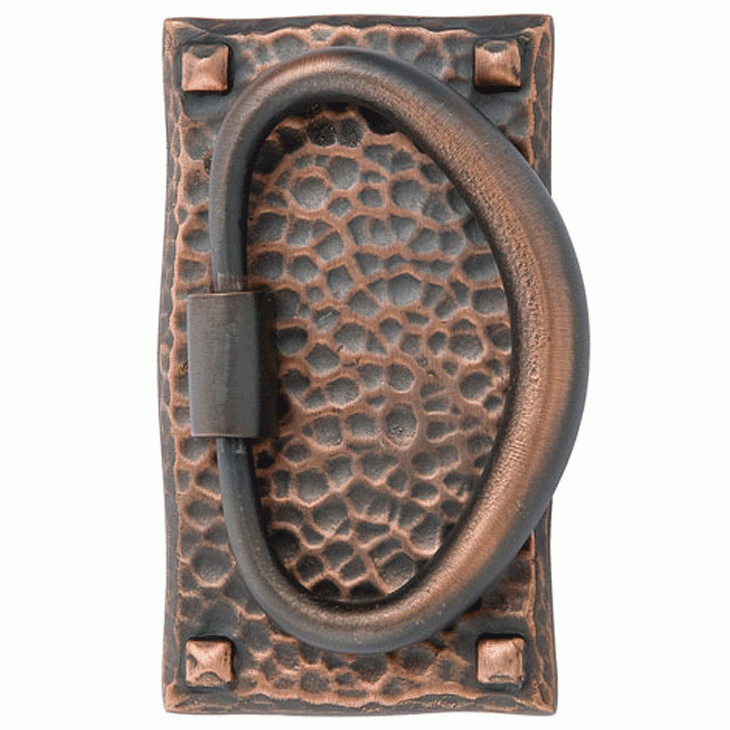 EMTEK Emtek Arts & Crafts 3 Inch Solid Brass Hammered Oval Pull (Oil Rubbed Bronze Finish)