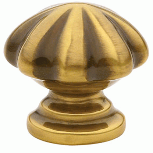 EMTEK 1 3/4 Inch Solid Brass Melon Cabinet Knob (Antique Brass Finish)