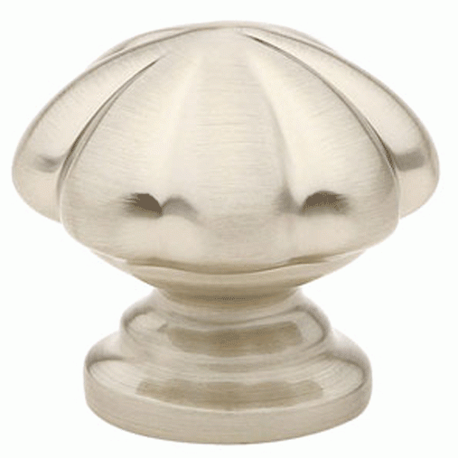 EMTEK 1 3/4 Inch Solid Brass Melon Cabinet Knob (Brushed Nickel Finish)