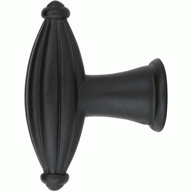 EMTEK 1 3/4 Inch Tuscany Bronze Fluted Finger Knob (Flat Black)