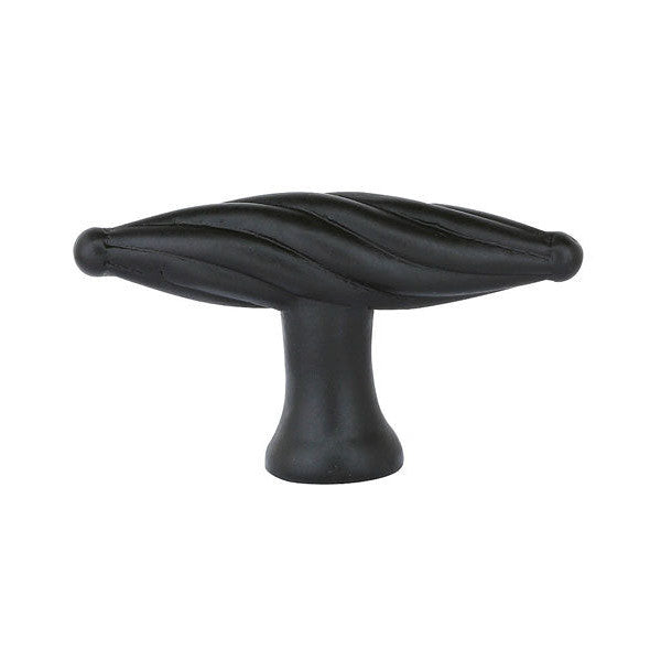 1 3/4 Inch Tuscany Bronze Twist Finger Knob (Flat Black) EMTEK