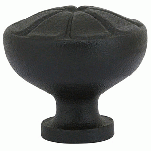 EMTEK 1 3/4 Inch Wrought Steel Petal Knob (Flat Black)