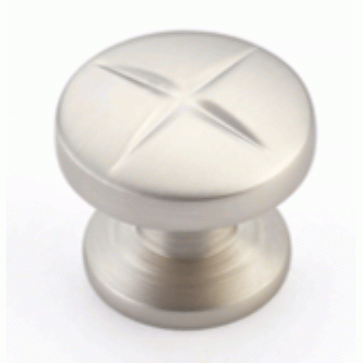 SCHAUB 1 3/8 Inch Northport Round Knob (Satin Nickel Finish)