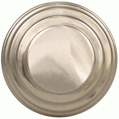 COPPER MOUNTAIN HARDWARE 1 3/8 Inch Solid Brass Art Deco Round Knob (Polished Nickel Finish)