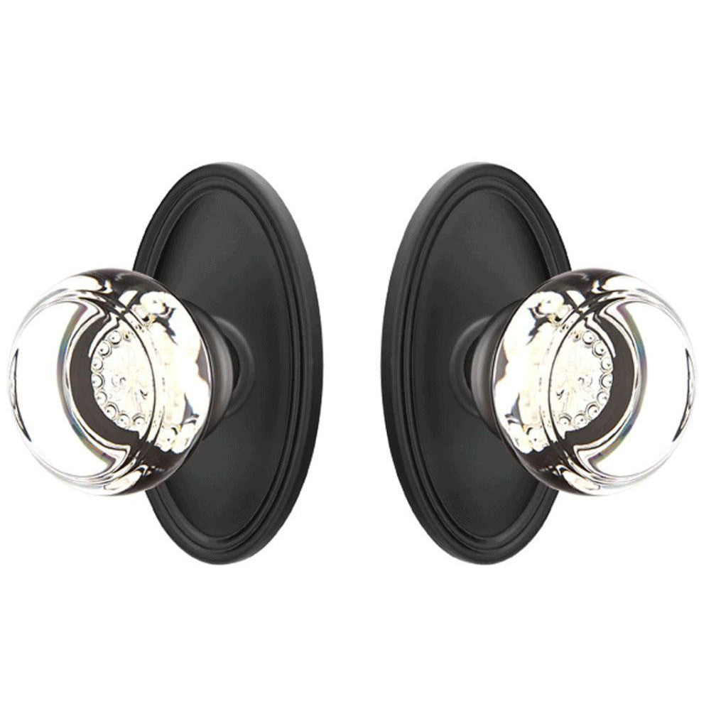 EMTEK Emtek Crystal Georgetown Door Knob Set With Oval Rosette (Several Finishes Available)