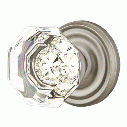 EMTEK Emtek Crystal Old Town Clear Door Knob Set With Regular Rosette