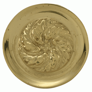 COPPER MOUNTAIN HARDWARE 1 4/5 Inch Solid Brass Florid Leaf Knob (Polished Brass Finish)