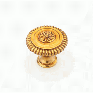 SCHAUB 1 5/16 Inch Symphony Elegance Sonata Round Cabinet Knob (Paris Brass Finish)