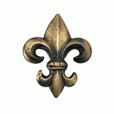 1 5/8 Inch Fleur de Lis Knob (Antique Brass Finish) COPPER MOUNTAIN HARDWARE