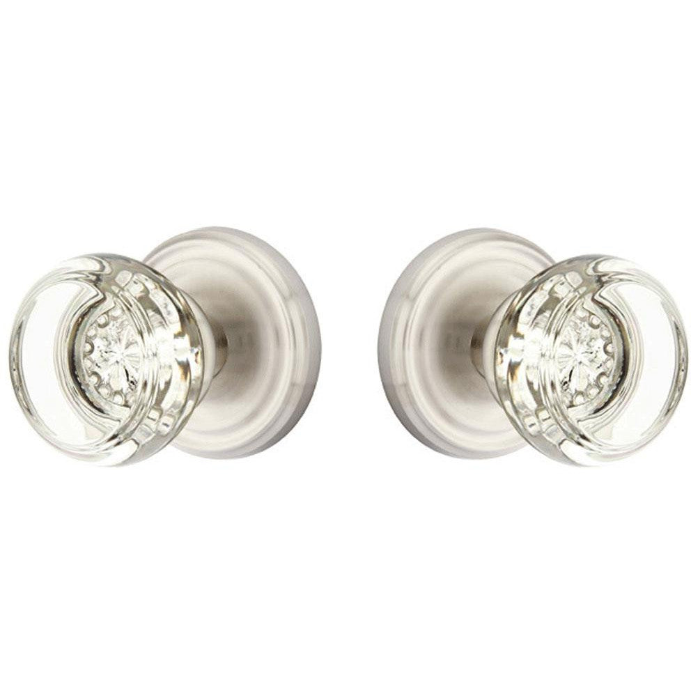 EMTEK Crystal Georgetown Door Knob Set With Regular Rosette (Several Finish Options)