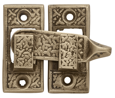 Solid Brass Rice Pattern Cabinet Latch (Several Finishes Available) COPPER MOUNTAIN HARDWARE