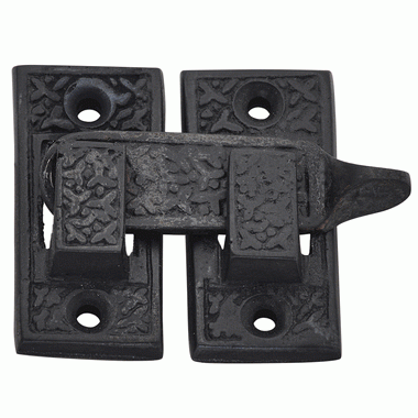 COPPER MOUNTAIN HARDWARE Solid Brass Rice Pattern Cabinet Latch (Oil-Rubbed Bronze Finish)