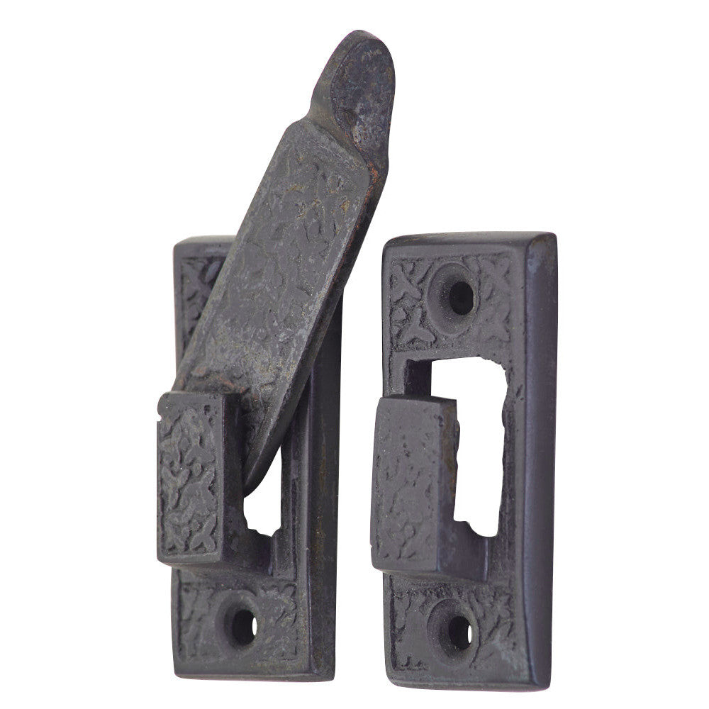 COPPER MOUNTAIN HARDWARE Solid Brass Rice Pattern Cabinet Latch (Oil-Rubbed Bronze Finish)