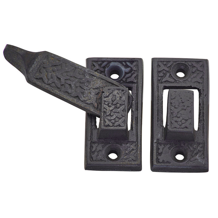 COPPER MOUNTAIN HARDWARE Solid Brass Rice Pattern Cabinet Latch (Oil-Rubbed Bronze Finish)