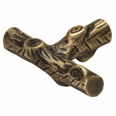 COPPER MOUNTAIN HARDWARE 1 7/8 Inch Tree Branch Cabinet Knob (Antique Brass Finish)