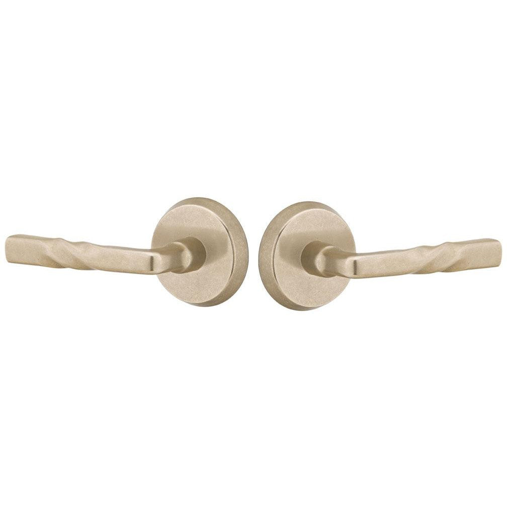 EMTEK Solid Brass Sandcast Montrose Lever With Disk Rosette