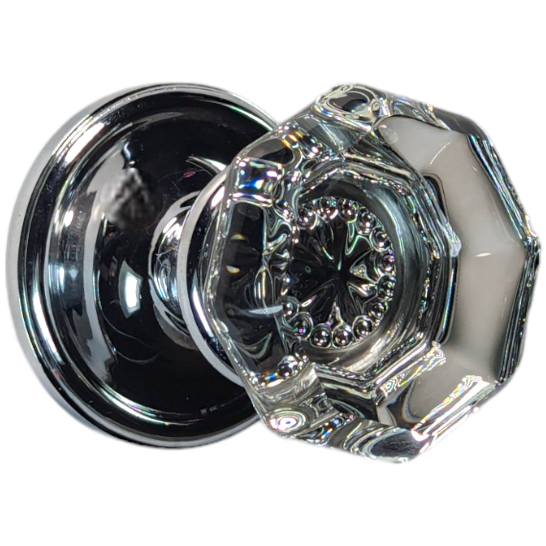 Traditional Rosette Door Set with Octagon Crystal Door Knobs (Several Finishes Available) COPPER MOUNTAIN HARDWARE