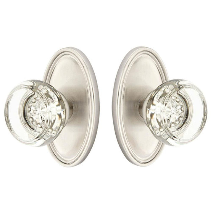 EMTEK Emtek 820GT Georgetown Crystal Knobset with Brass Rosette Satin Nickel