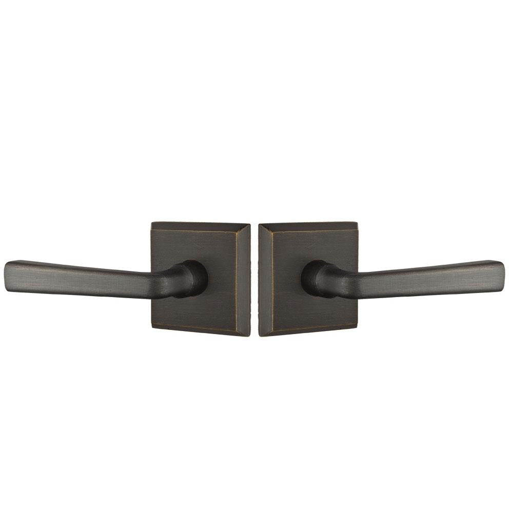 EMTEK Solid Brass Sandcast Cimarron Lever With Square Rosette