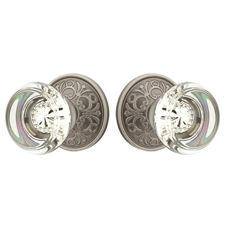 EMTEK Emtek Crystal Georgetown Door Knob Set With Lancaster Rosette