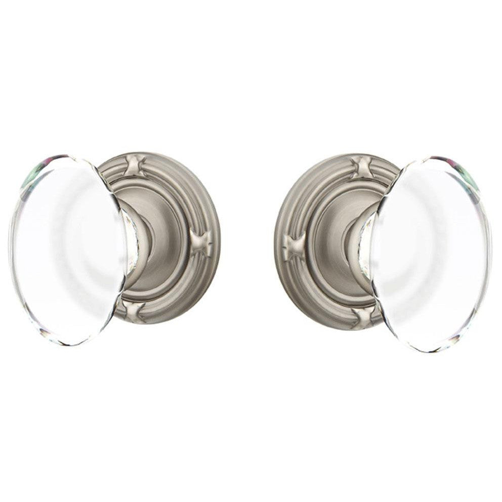 EMTEK Emtek Crystal Hampton Door Knob Set With Ribbon & Reed Rosette