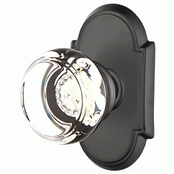 EMTEK Crystal Georgetown Door Knob Set With # 8 Rosette