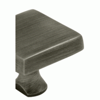 DELTANA 1 Inch Deltana Solid Brass Square Knob (Antique Nickel Finish)