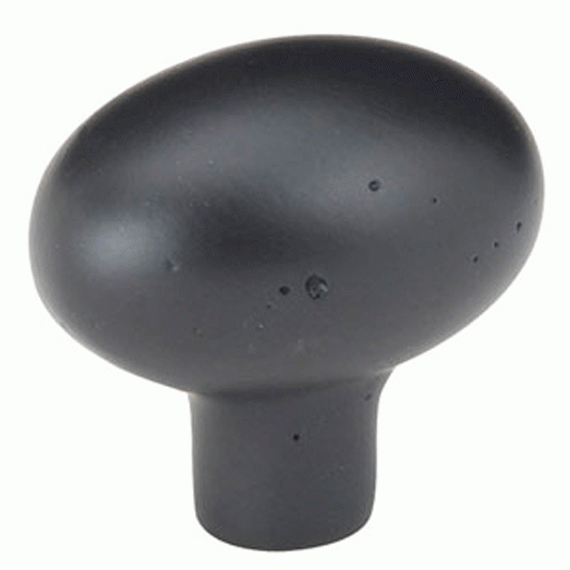 EMTEK 1 Inch Sandcast Bronze Egg Knob (Flat Black Finish)