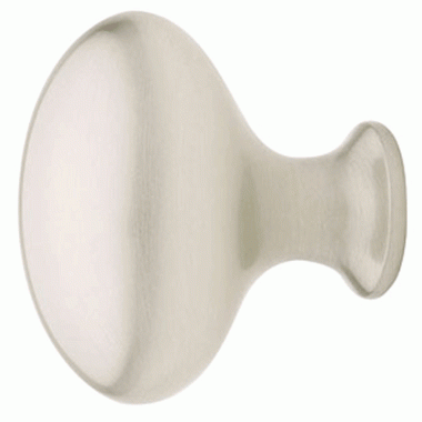 EMTEK 1 Inch Solid Brass Egg Cabinet Knob (Brushed Nickel Finish)