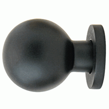 EMTEK 1 Inch Solid Brass Globe Knob (Flat Black Finish)