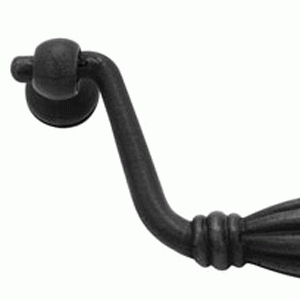 EMTEK 10 1/2 Inch (10 Inch c-c) Tuscany Bronze Fluted Bail Pull (Matte Black Finish)