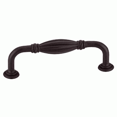 EMTEK 10 5/8 Inch (10 Inch c-c) Tuscany Bronze Fluted Fixed Pull (Matte Black Finish)