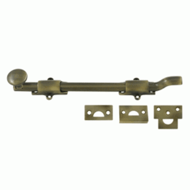 DELTANA 10 Inch Deltana Offset Heavy Duty Surface Bolt (Antique Brass Finish)