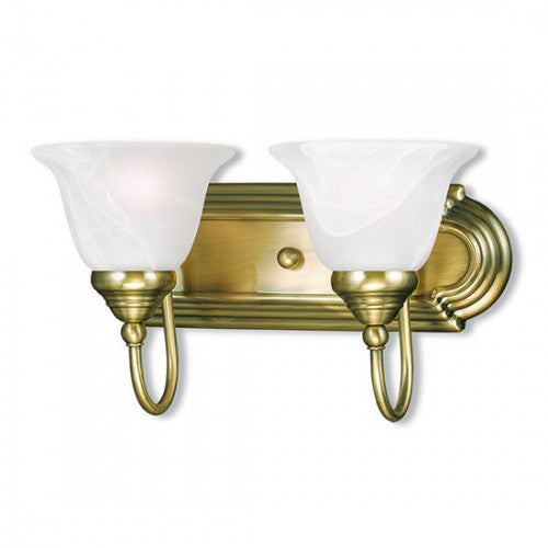 2 Light Antique Brass Bath Light Livex