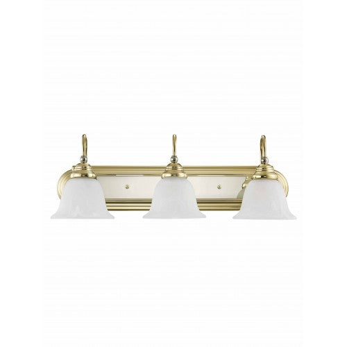 3 Light Polished Brass & Polished Chrome Bath Light Livex