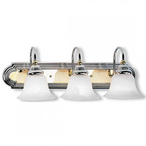 3 Light Polished Chrome & Polished Brass Bath Light Livex