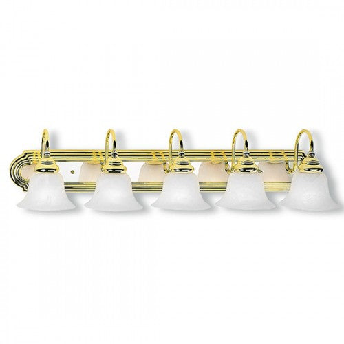 5 Light Polished Brass & Polished Chrome Bath Light Livex