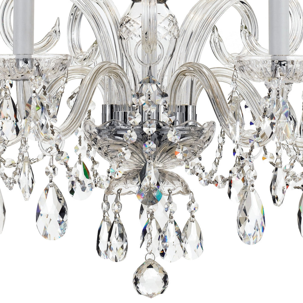 Traditional Crystal 5 Light Hand Cut Crystal Polished Chrome Chandelier Crystorama