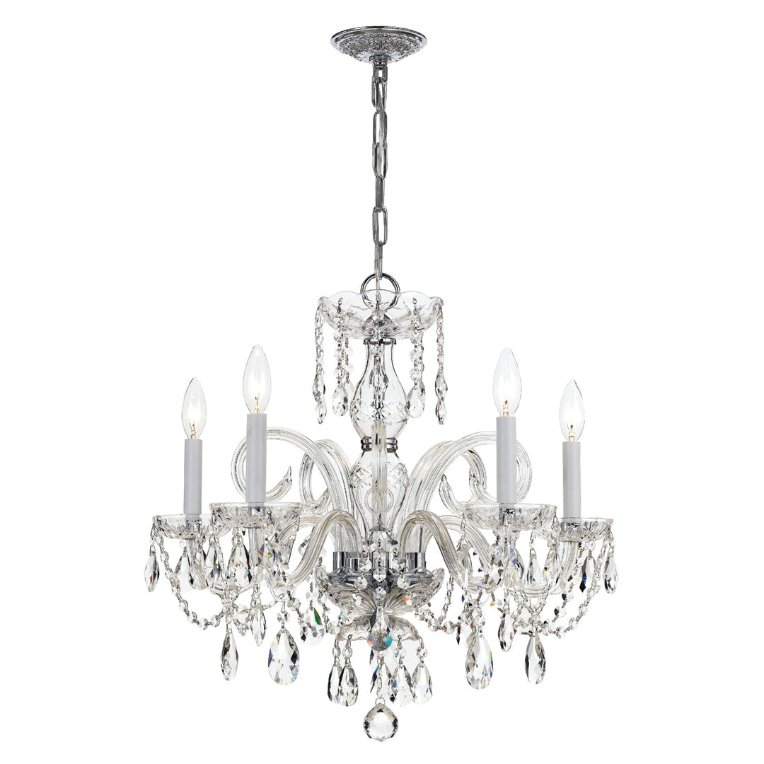 Traditional Crystal 5 Light Spectra Crystal Polished Chrome Chandelier Crystorama