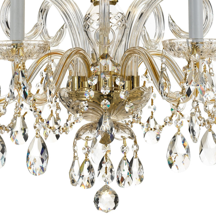 Traditional Crystal 5 Light Hand Cut Crystal Polished Chrome Chandelier Crystorama