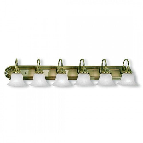 6 Light Antique Brass Bath Light Livex